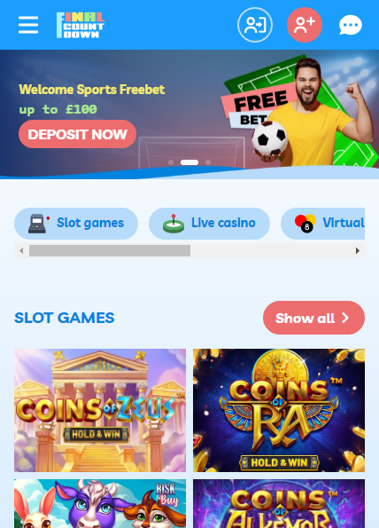 FinalCountdown.co Casino Mobile screenshot